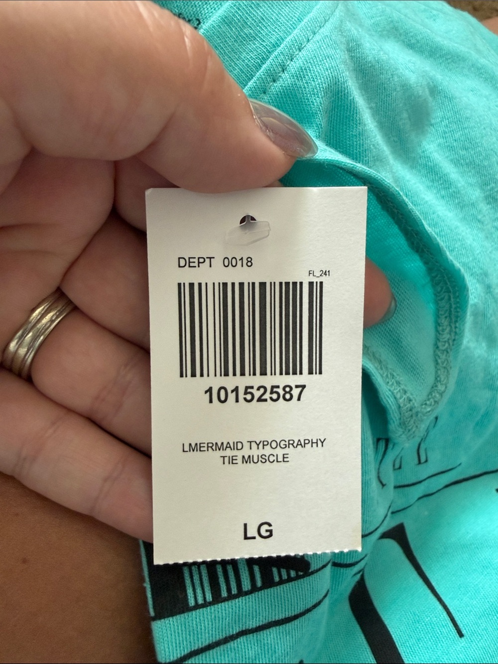 Hot Topic Turquoise 'Ariel The Little Mermaid' Tie-Front Tank LG - Picture 7 of 7